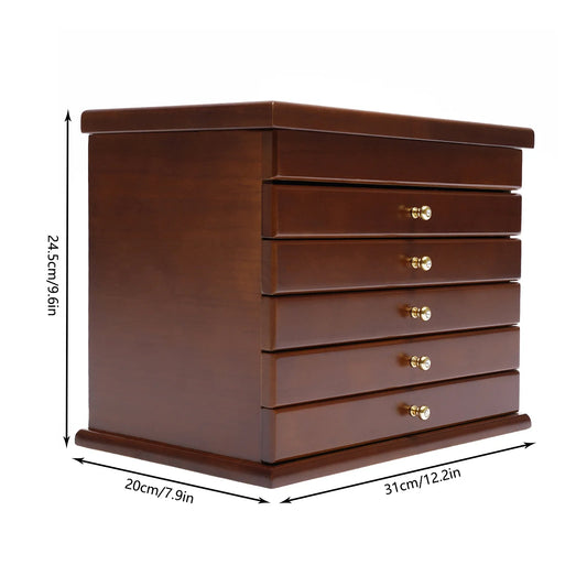 Wooden Vintage Jewellery Storage Box And Display Case