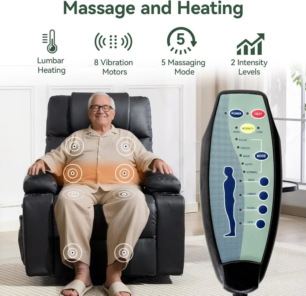 Electric Power Lift Recliner Chair With Heat And Massage