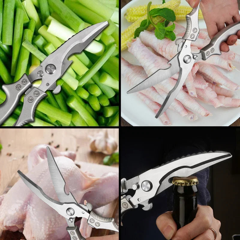 Stainless Steel Chicken Bone Scissors Kitchen Shears All Purpose Poultry