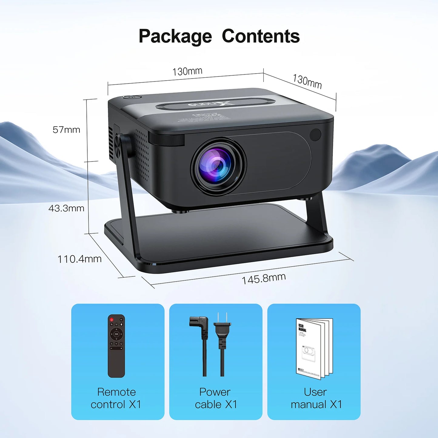 XNANO HA109 Mini Projector Android 11 WiFi 6 BT5.0