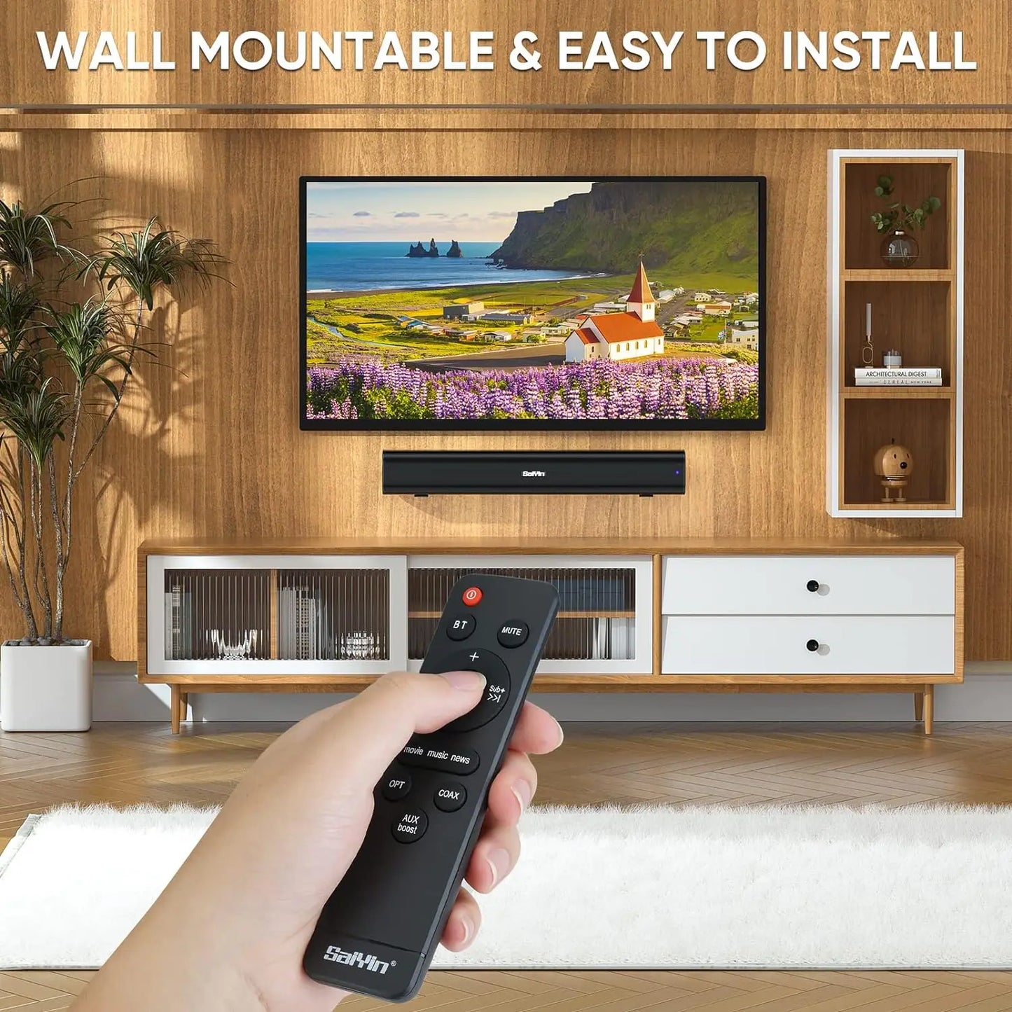 Saiyin 40W TV Soundbar With Bluetooth Optical And Aux