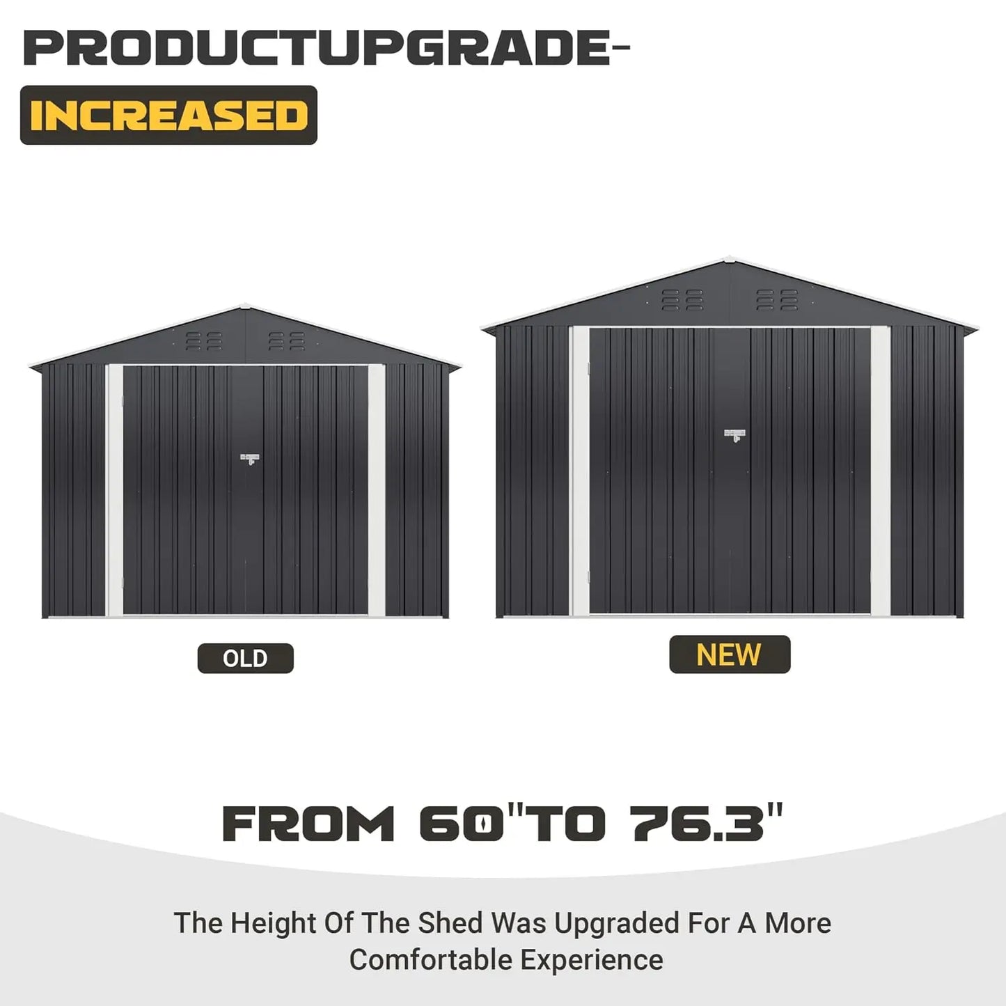 Outdoor Metal Storage Shed With Reinforced Frame And Waterproof Design