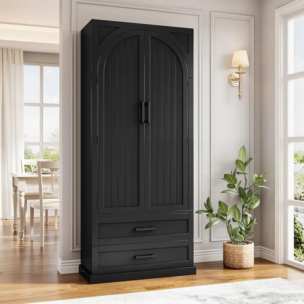 Adjustable Kitchen Pantry Cabinet With Door Shelves For Living Areas