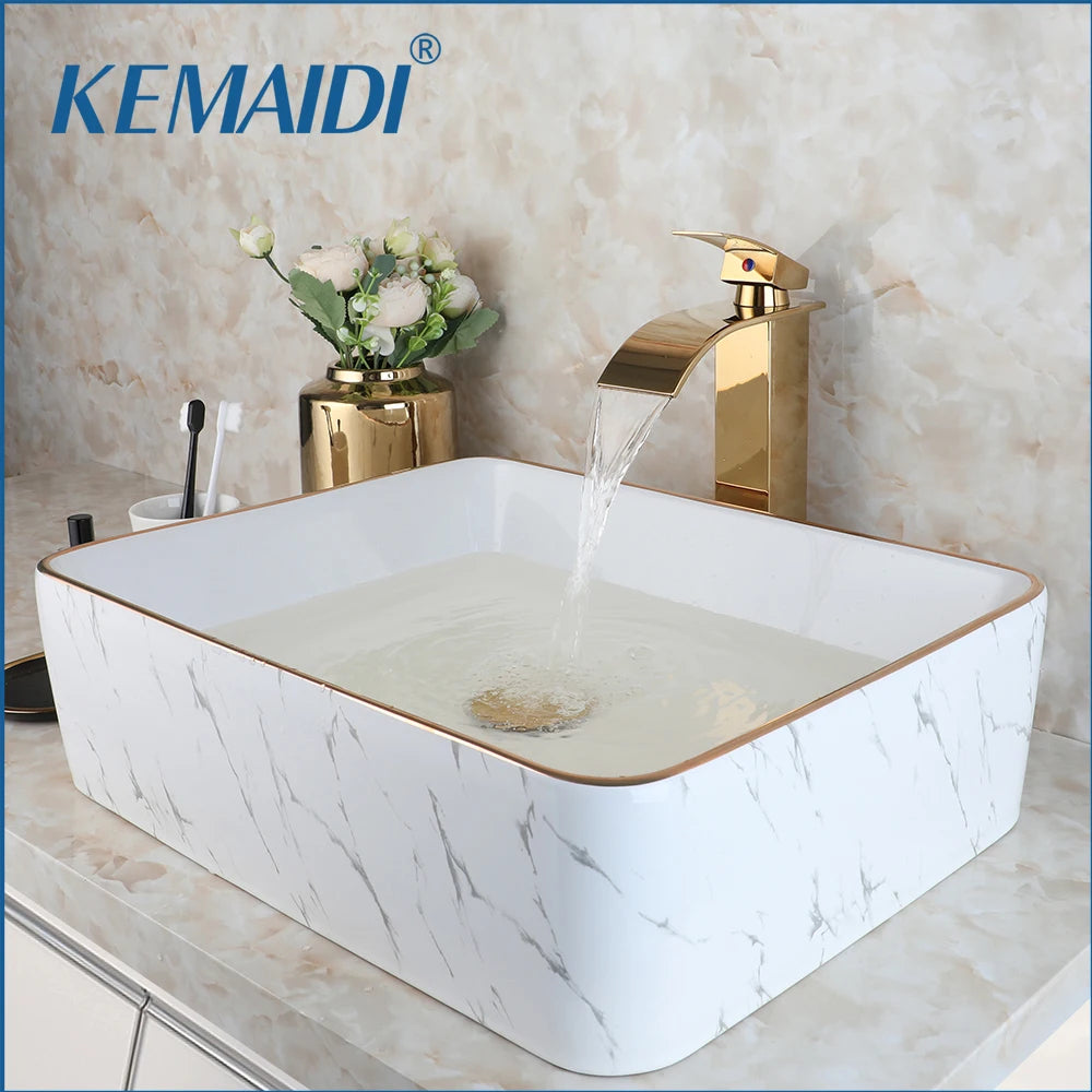 KEMAIDI MEKKHALA Modern Edge Ceramic Bathroom Sink