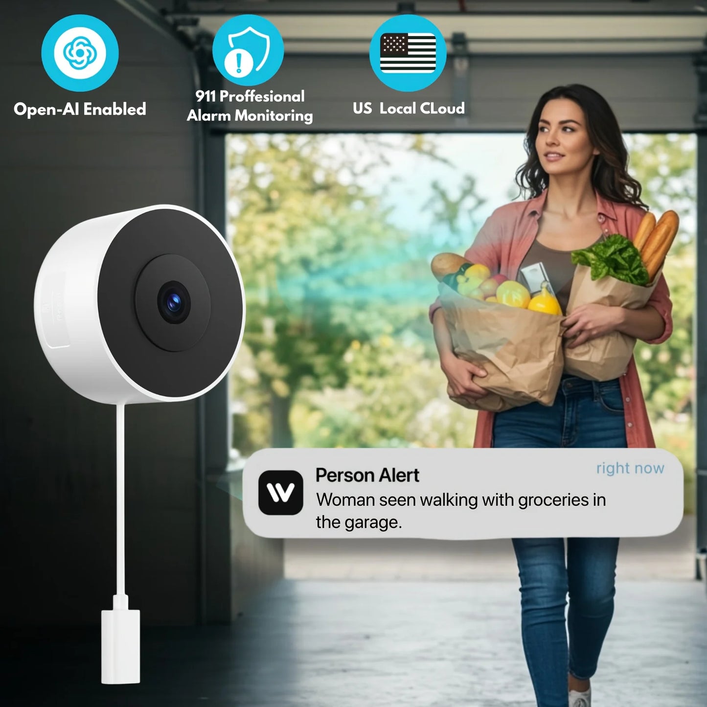 Window Cameras 4 Pack 2K Indoor WiFi AI Detection Security