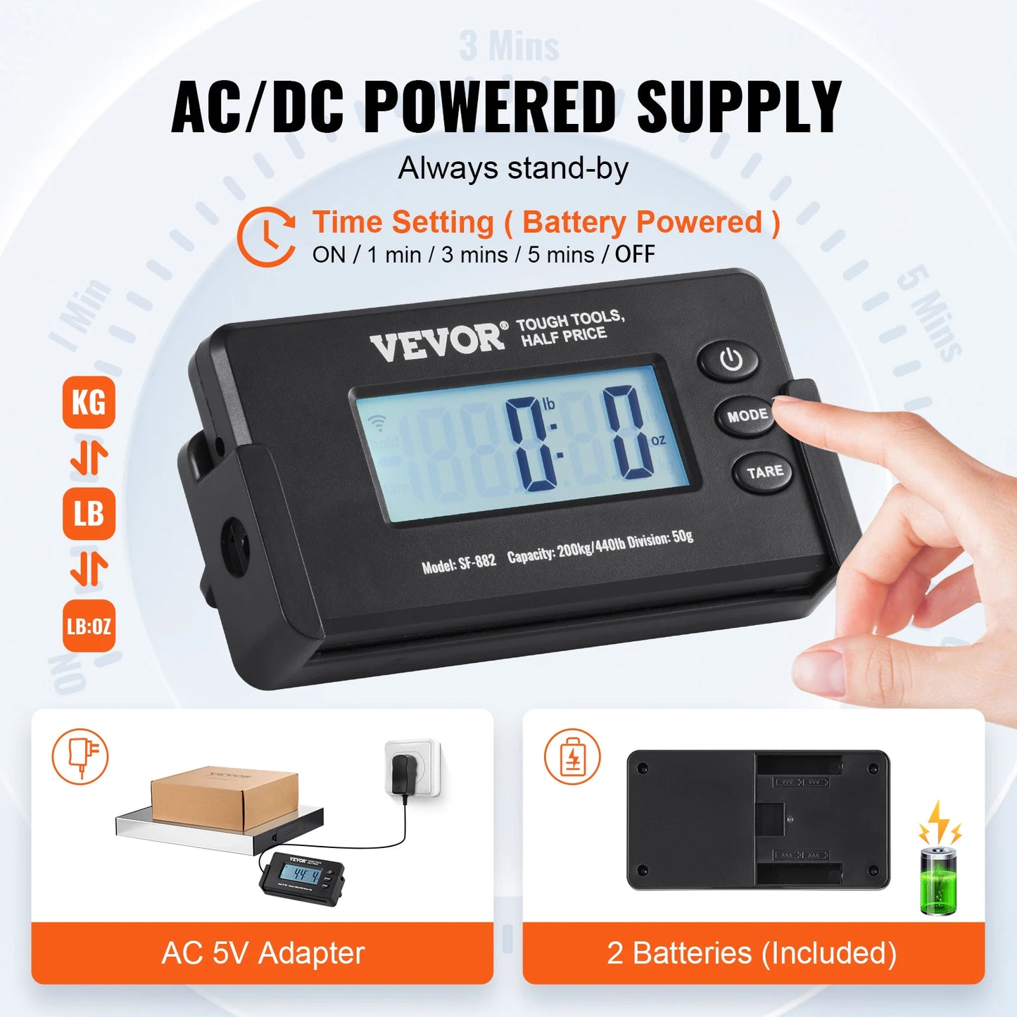 SucceBuy Digital Shipping Scale With LCD Timer For Luggage