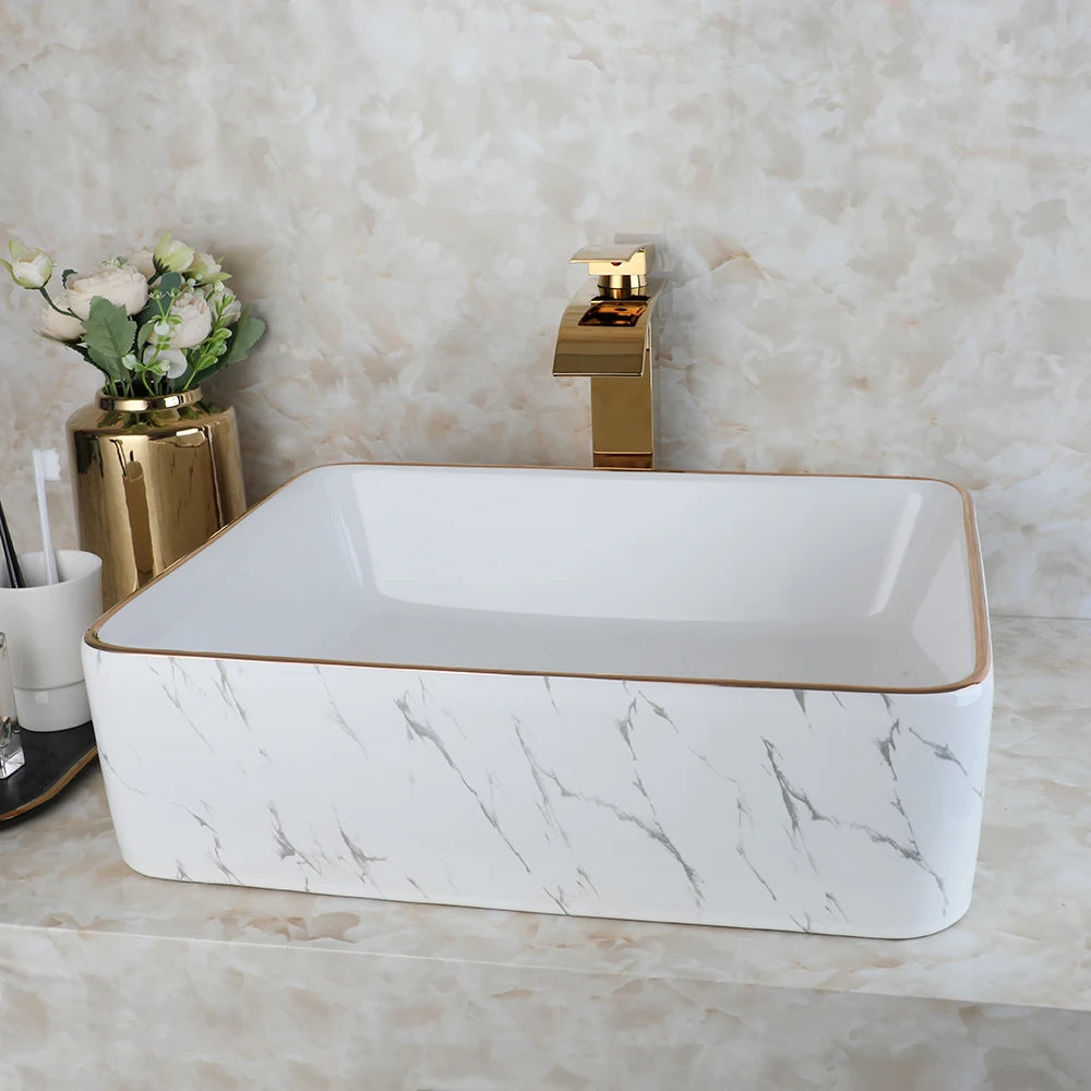 KEMAIDI MEKKHALA Modern Edge Ceramic Bathroom Sink